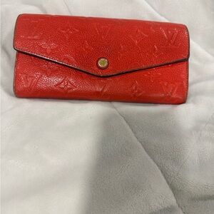FLASH SALE! Louis Vuitton Vernis Wallet Coral Patent Removable Pouch Authentic